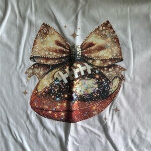 Sparkly football graphic Tshirt handmade